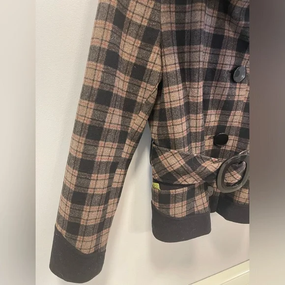 Soia & Kyo Fiona Wool Plaid Belted Jacket - Picture 5 of 8